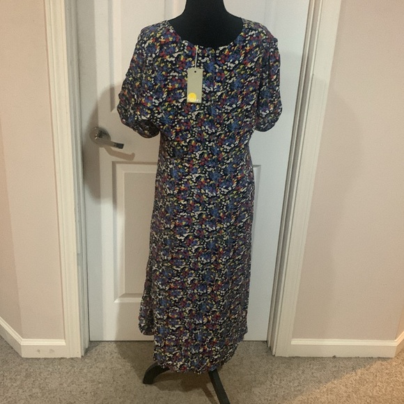 Boden blue red white floral summer boho dress sz 10 - Picture 3 of 4